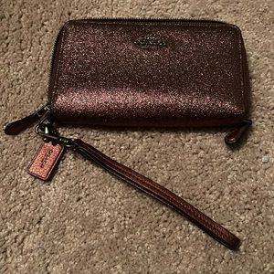 Coach wristlet purple sparkly
